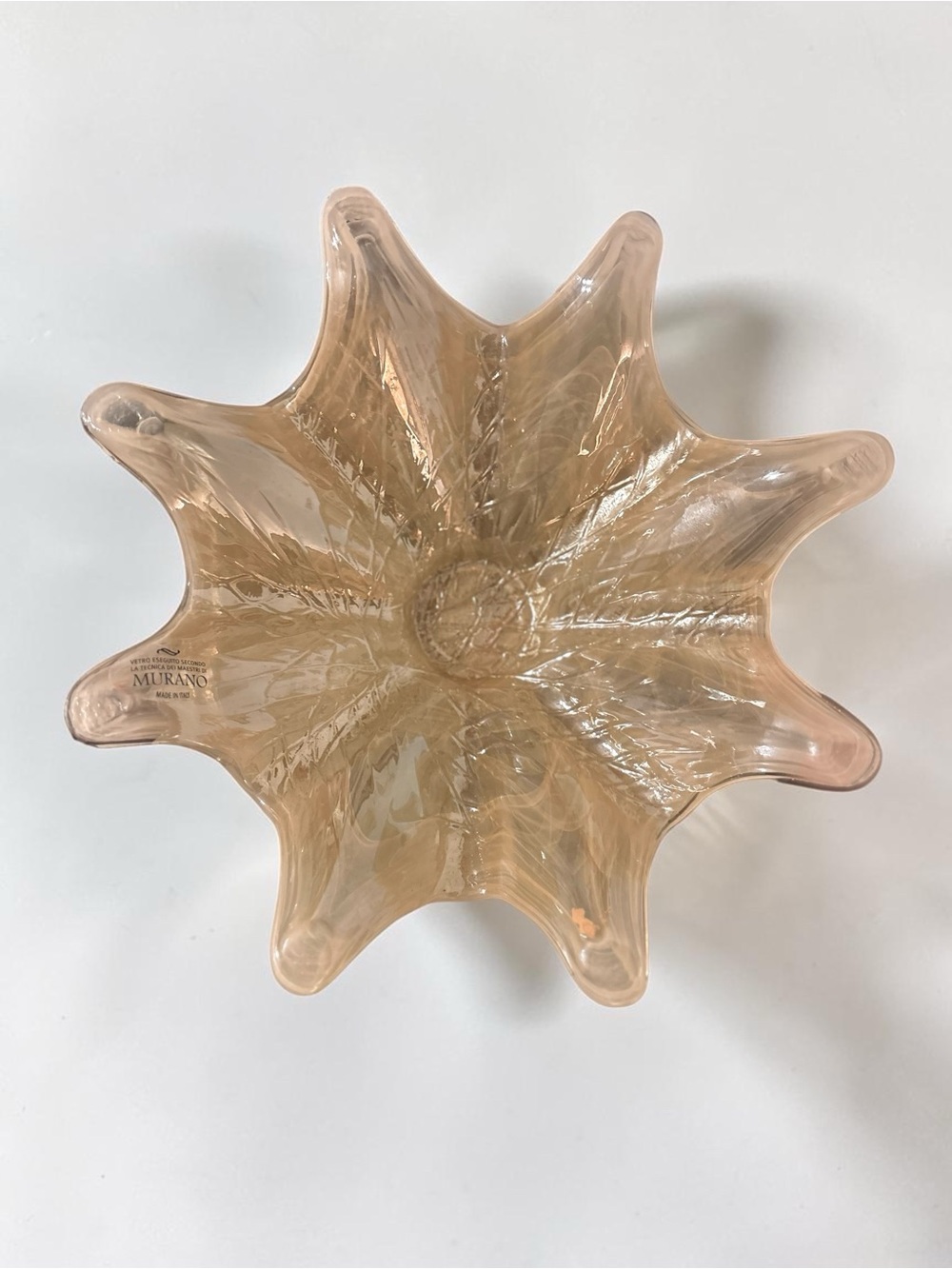 Murano Art Glass Starburst Bowl MCM 11.5”x4”
